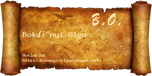 Bokányi Olga névjegykártya