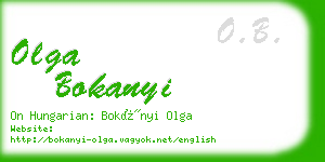 olga bokanyi business card